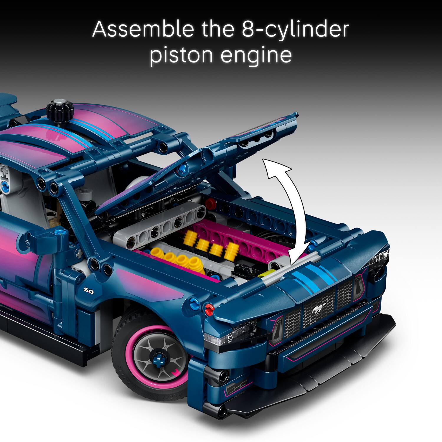 Assemble the 8-cylinder piston engine