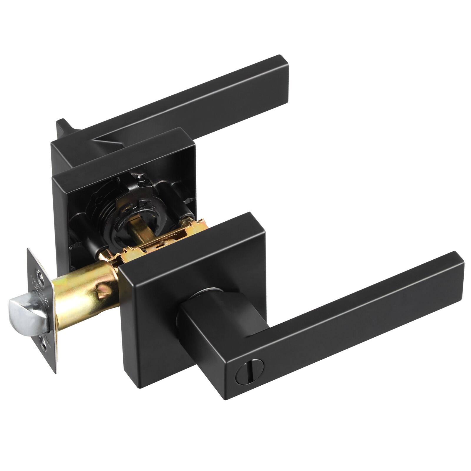 Alt View 5. VEVOR - Privacy Door Handle, 1 Pack Matte Black Door Lever, Left or Right Handing Reversible Lever with Keyless Lock - Black.