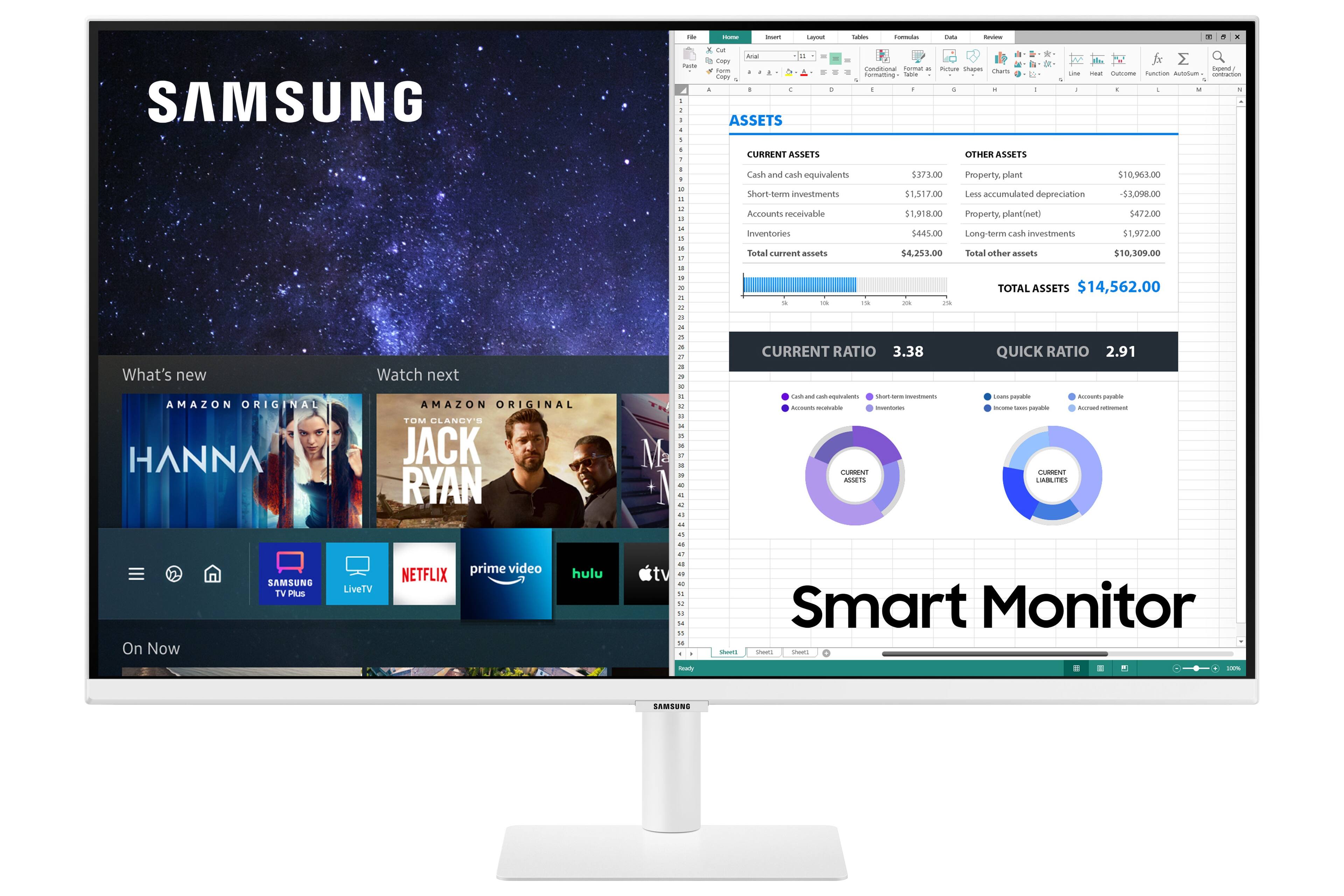 Alt View 13. Samsung - AM500 Series 27" LED FHD Smart Tizen Monitor - White.