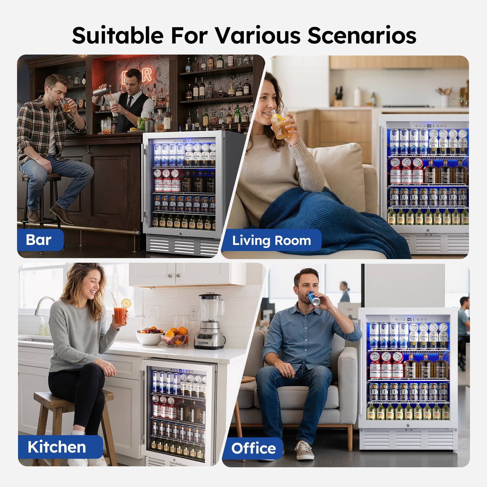 SIMZLIFE 180 Cans Beverage Refrigerator Cooler 5.7cu. ft