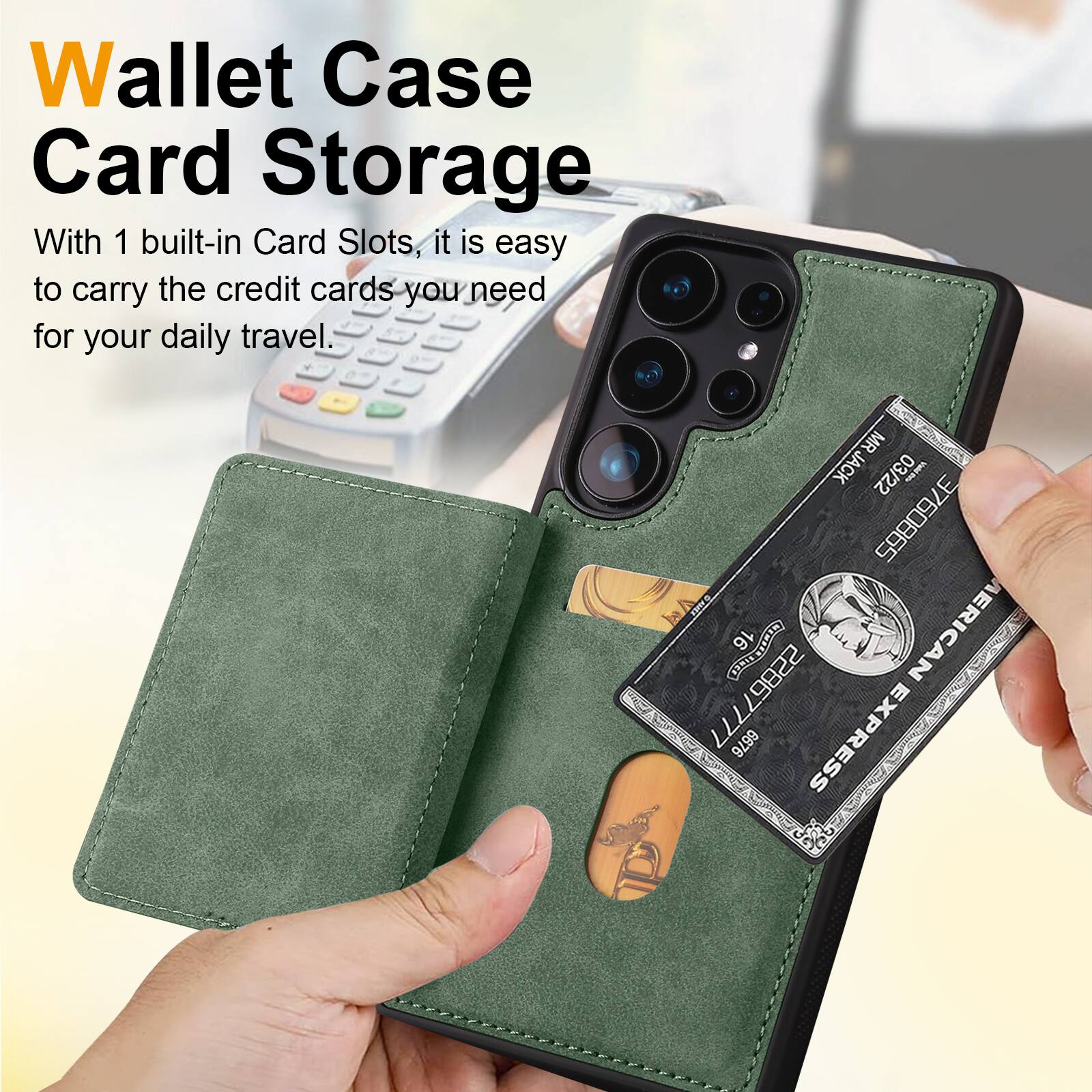 Wallet Case Card Storage

With 1 built-in Card Slots, it is easy to carry the credit cards you need for your daily travel.