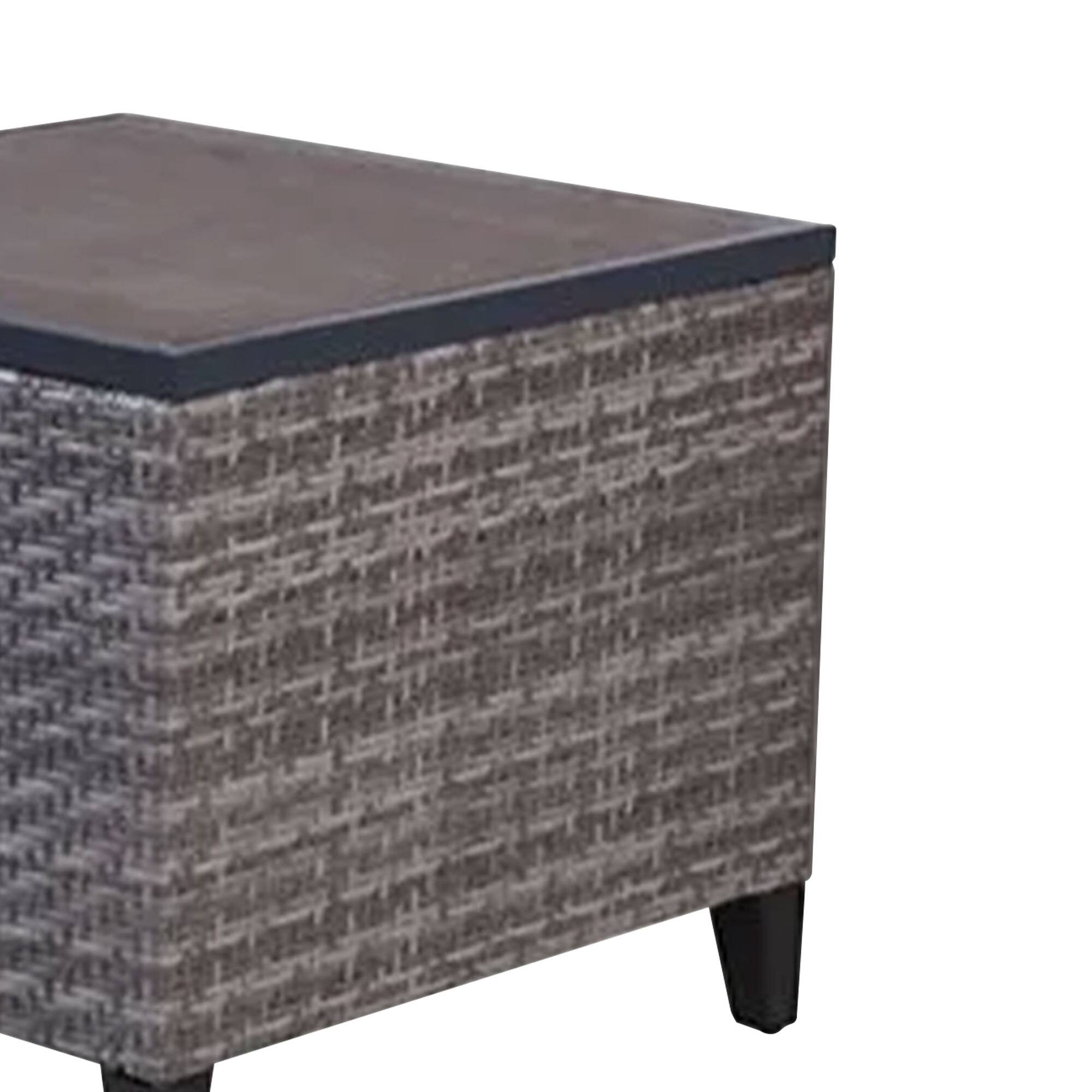 Alt View 5. Four Seasons Courtyard - Four Seasons Courtyard Serronova Faux Wood Top Aluminum Side Table, Light Gray - Light Gray.