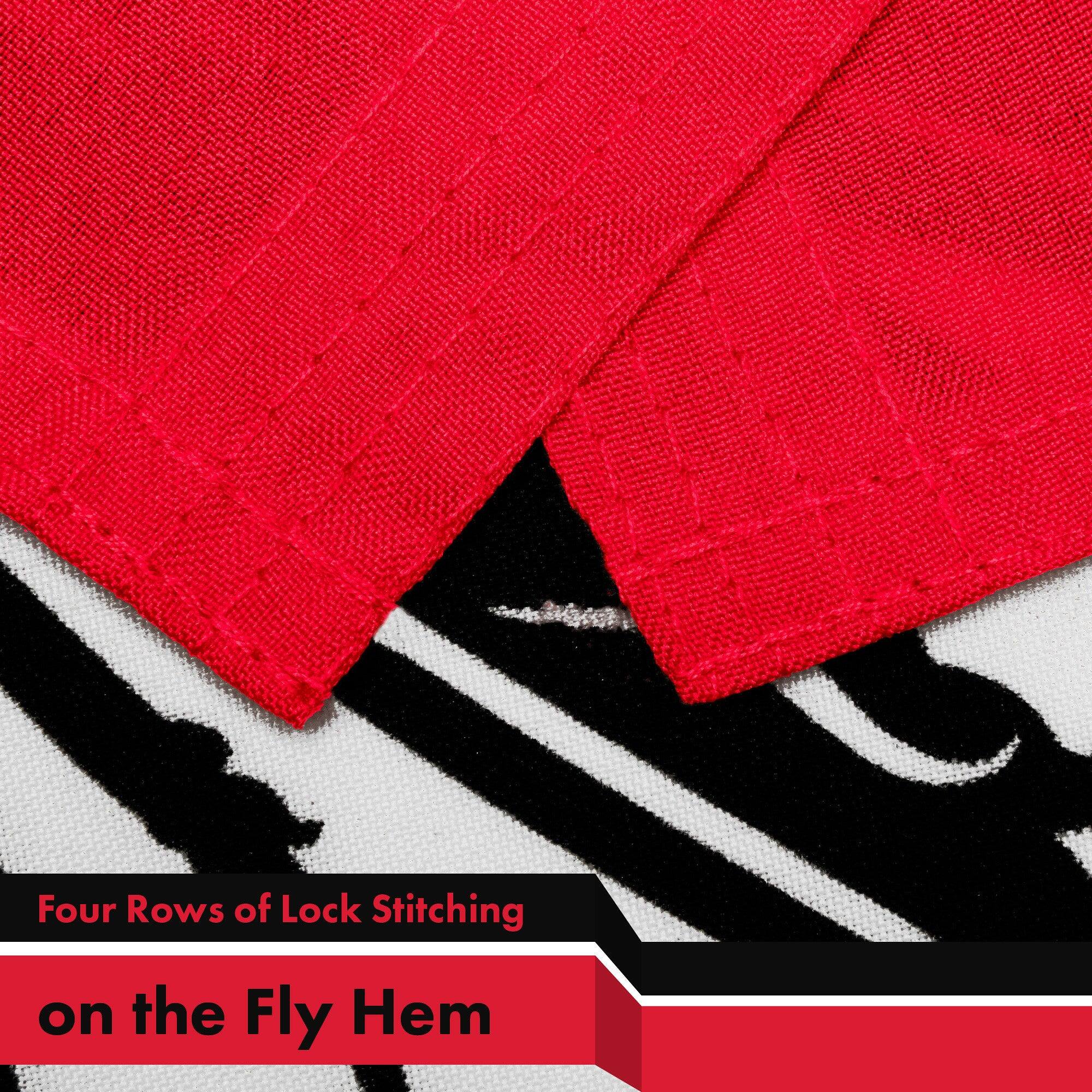 Four Rows of Lock Stitching on the Fly Hem