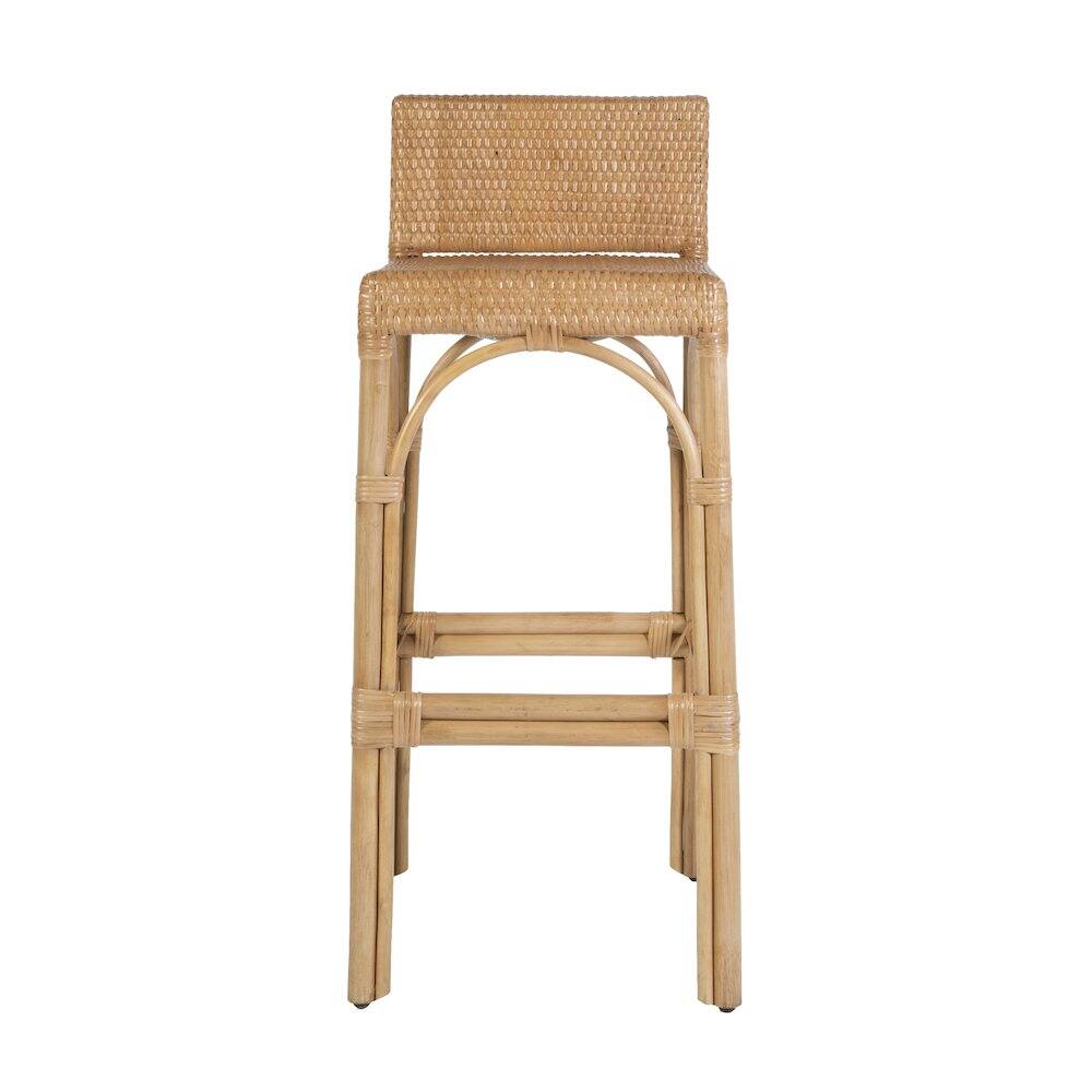 Alt View 1. Butler Specialty - Serienna 30 in. Seat Height Rectangular Rattan Low Back Bar Stool - Natural.