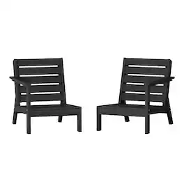 WestinTrends - Avalon Outdoor Patio HDPE Deep Seating Sectional Loveseat - Black