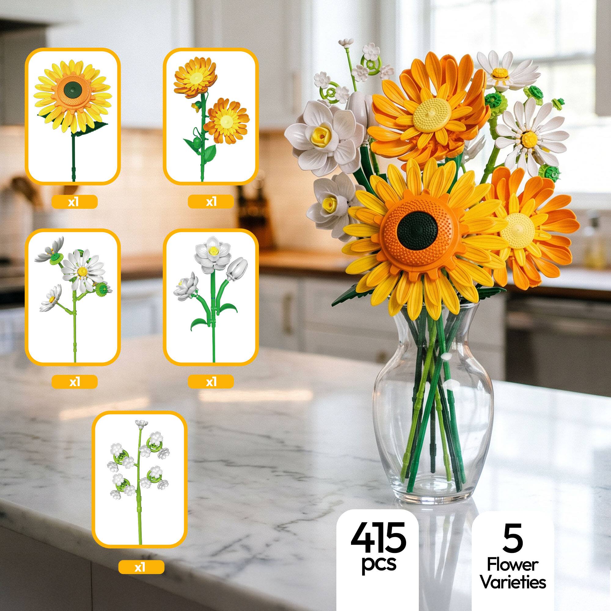 x1 x1 x1 x1 x1  
415 pcs  
5 Flower Varieties