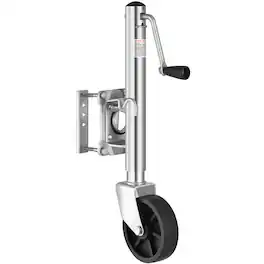 VEVOR - Trailer Jack with Wheel, 1000 lbs Load Capacity, Heavy Duty Swivel Boat Trailer Jack with PP Single Wheel & Ergonomic - Black;Silver