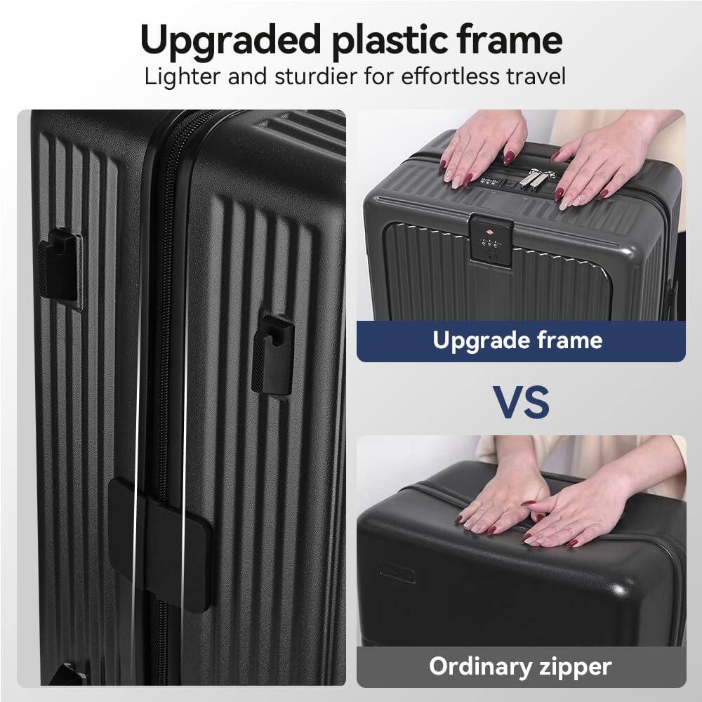 Upgraded plastic frame  
Lighter and sturdier for effortless travel  

Upgrade frame VS Ordinary zipper