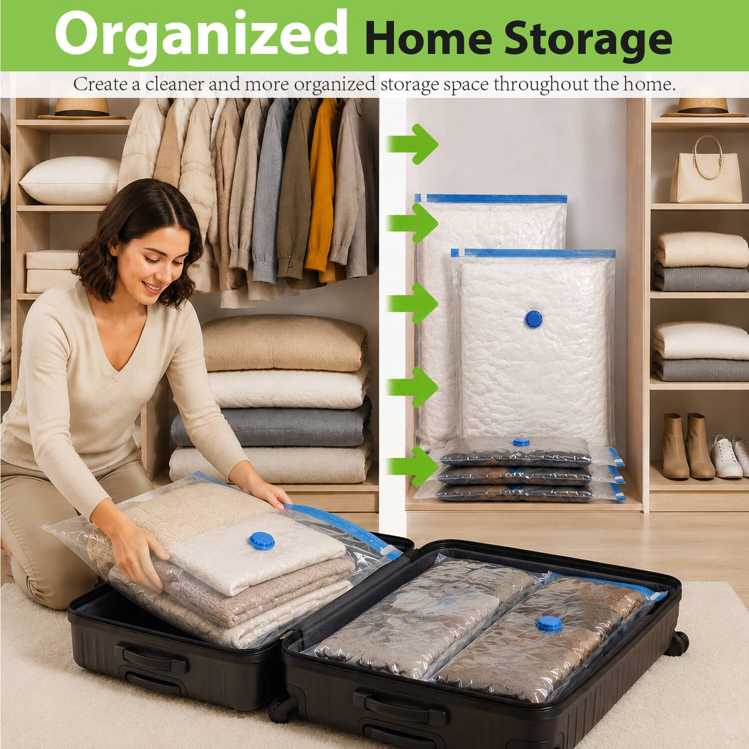 Organized Home Storage  
Create a cleaner and more organized storage space throughout the home.