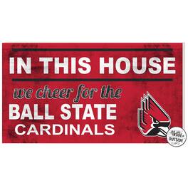 Jardine - Ball State Cardinals 11" x 20" Indoor/Outdoor In This House Sign - Red