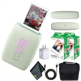 Fujifilm - INSTAX MINI LINK 3 Smartphone Printer + 40 Instant Film - Sage Green
