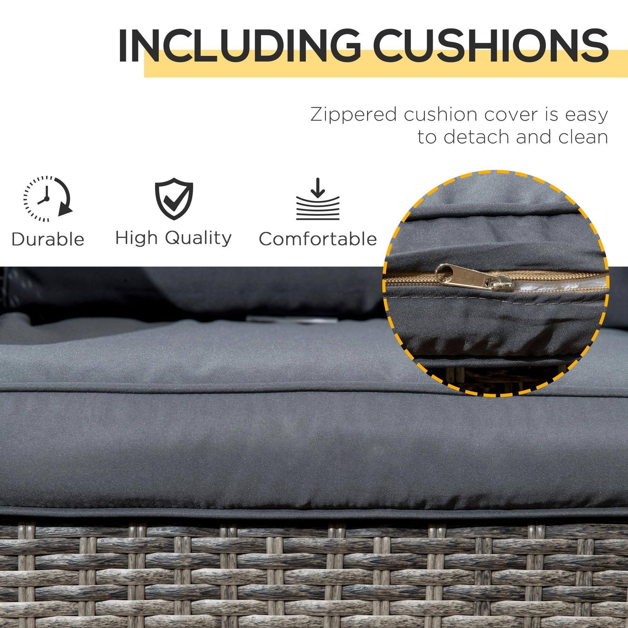 INCLUDING CUSHIONS

Zippered cushion cover is easy to detach and clean

Durable

High Quality

Comfortable