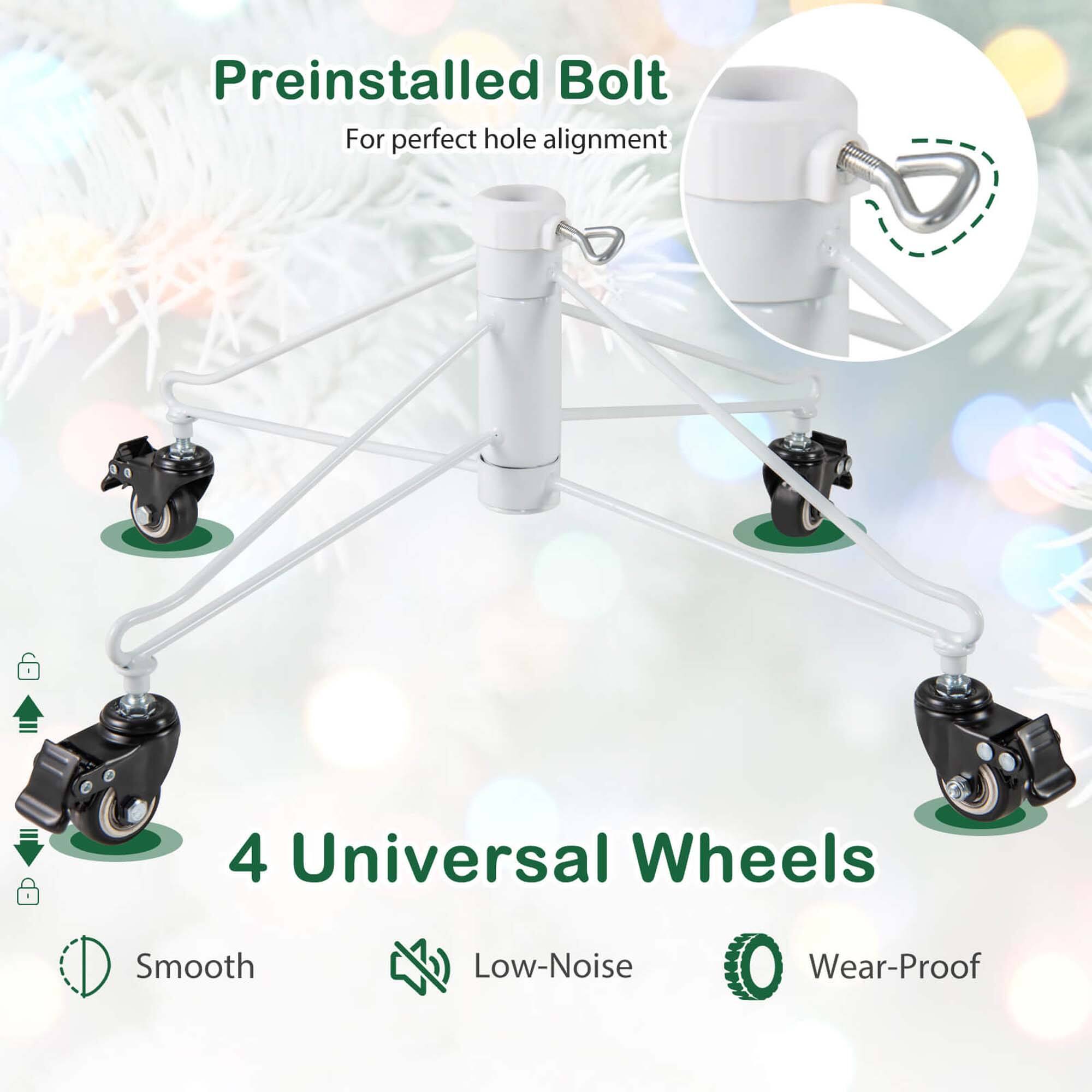 Preinstalled Bolt for perfect hole alignment. 4 Universal Wheels: Smooth, Low-Noise, Wear-Proof.