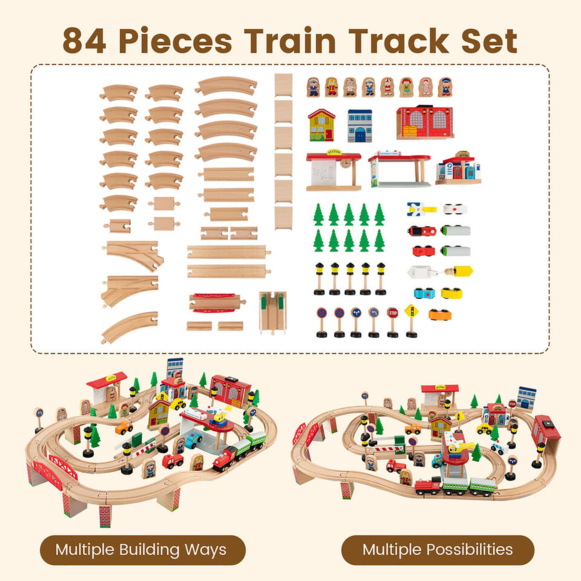 84 Pieces Train Track Set

Multiple Building Ways

Multiple Possibilities