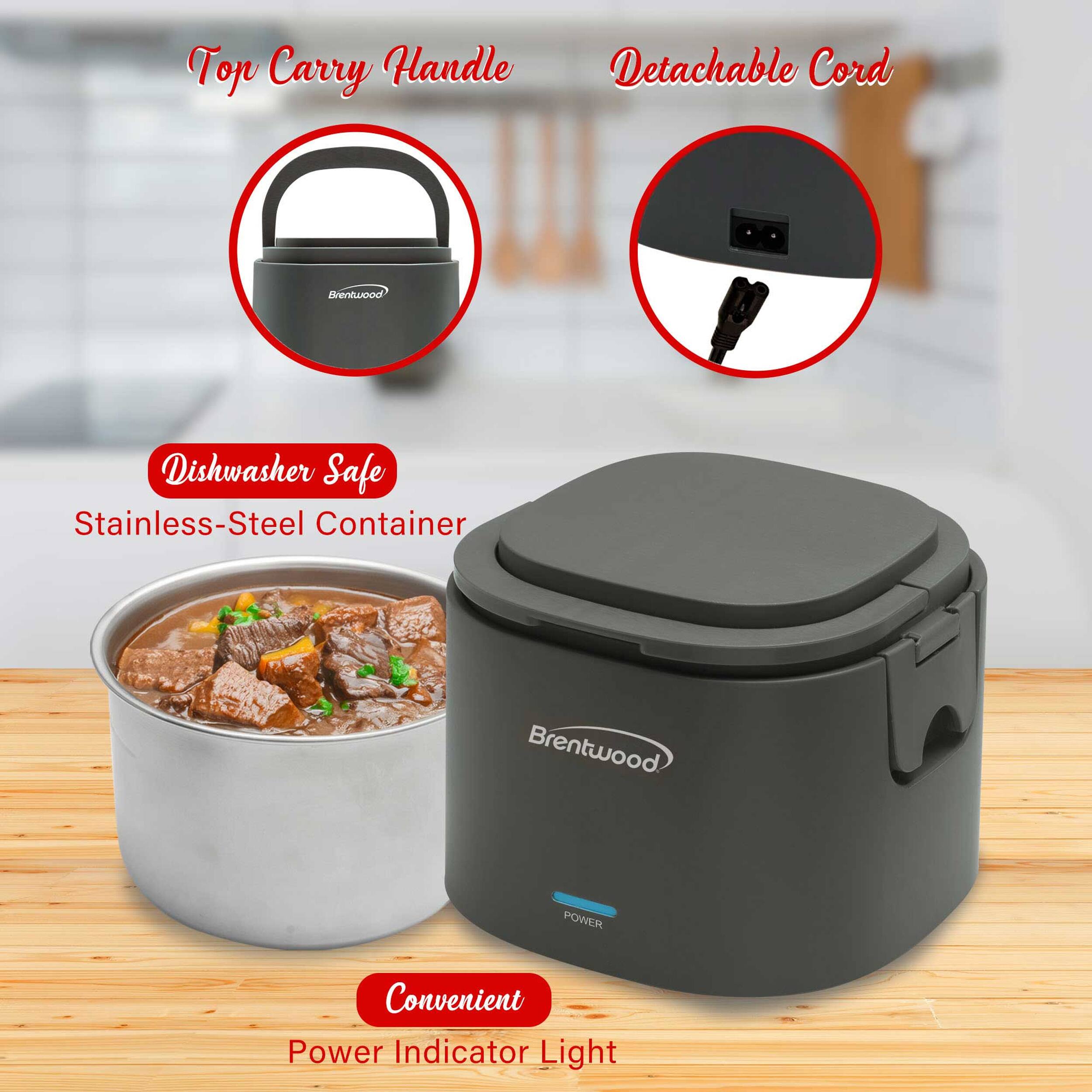 Top Carry Handle  
Detachable Cord  
Brentwood Dishwasher Safe Stainless-Steel Container  
Brentwood POWER  
Convenient Power Indicator Light