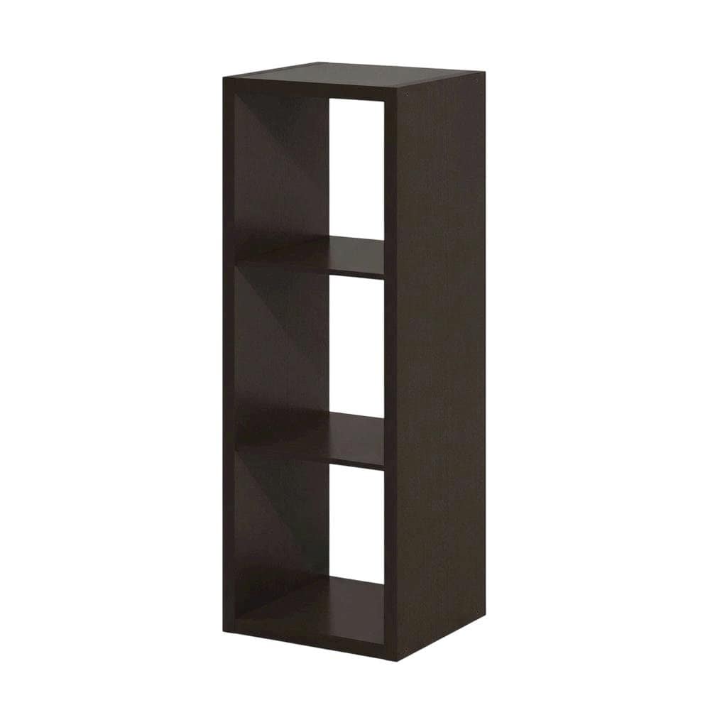 FurniFact - Wooden bookcase with open shelving and sturdy construction - Dark Oak