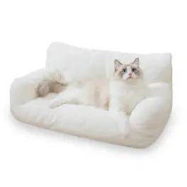 PawsPik - Plush Support Sofa Bed for Dogs & Cats - White