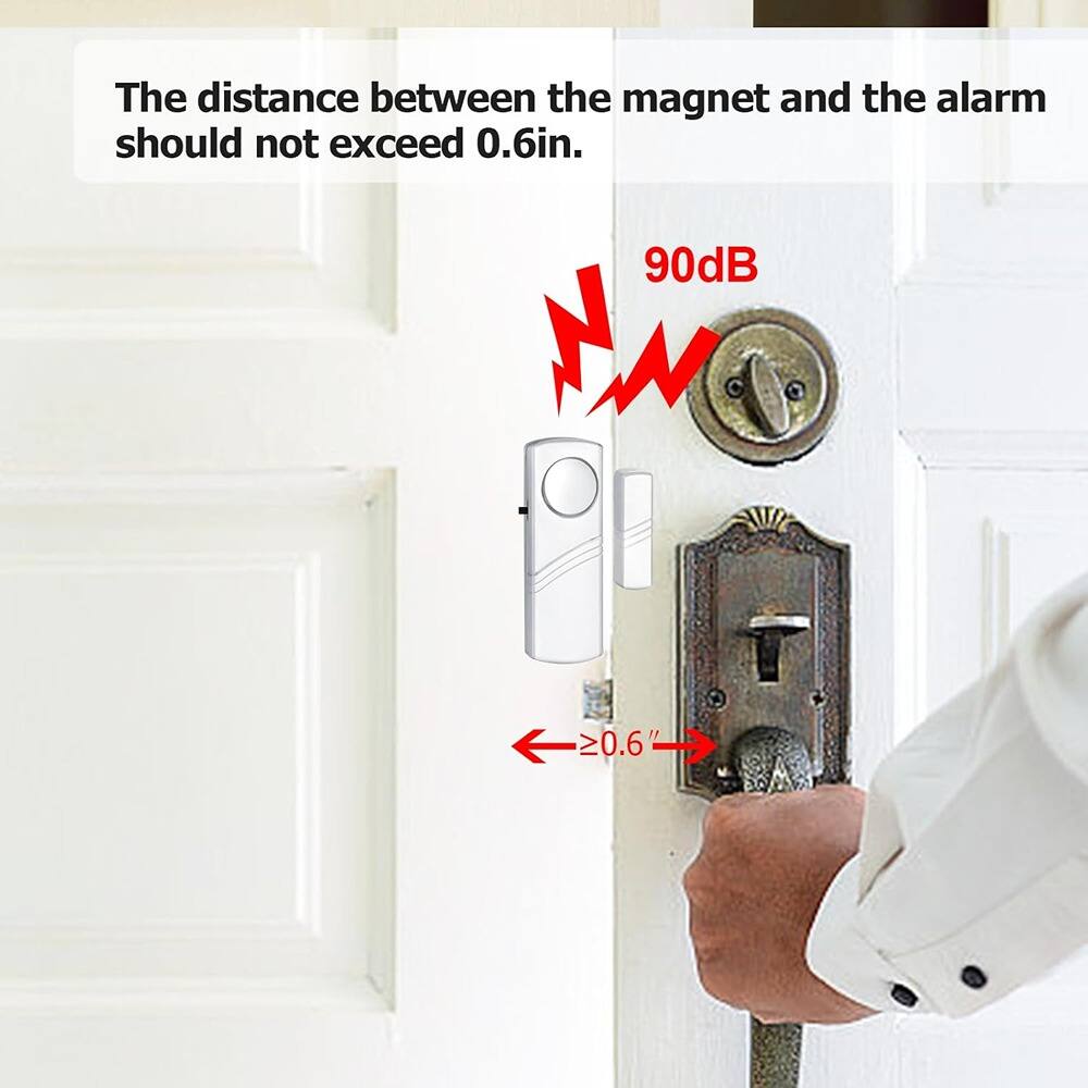 The distance between the magnet and the alarm should not exceed 0.6in.

90dB

≥0.6"