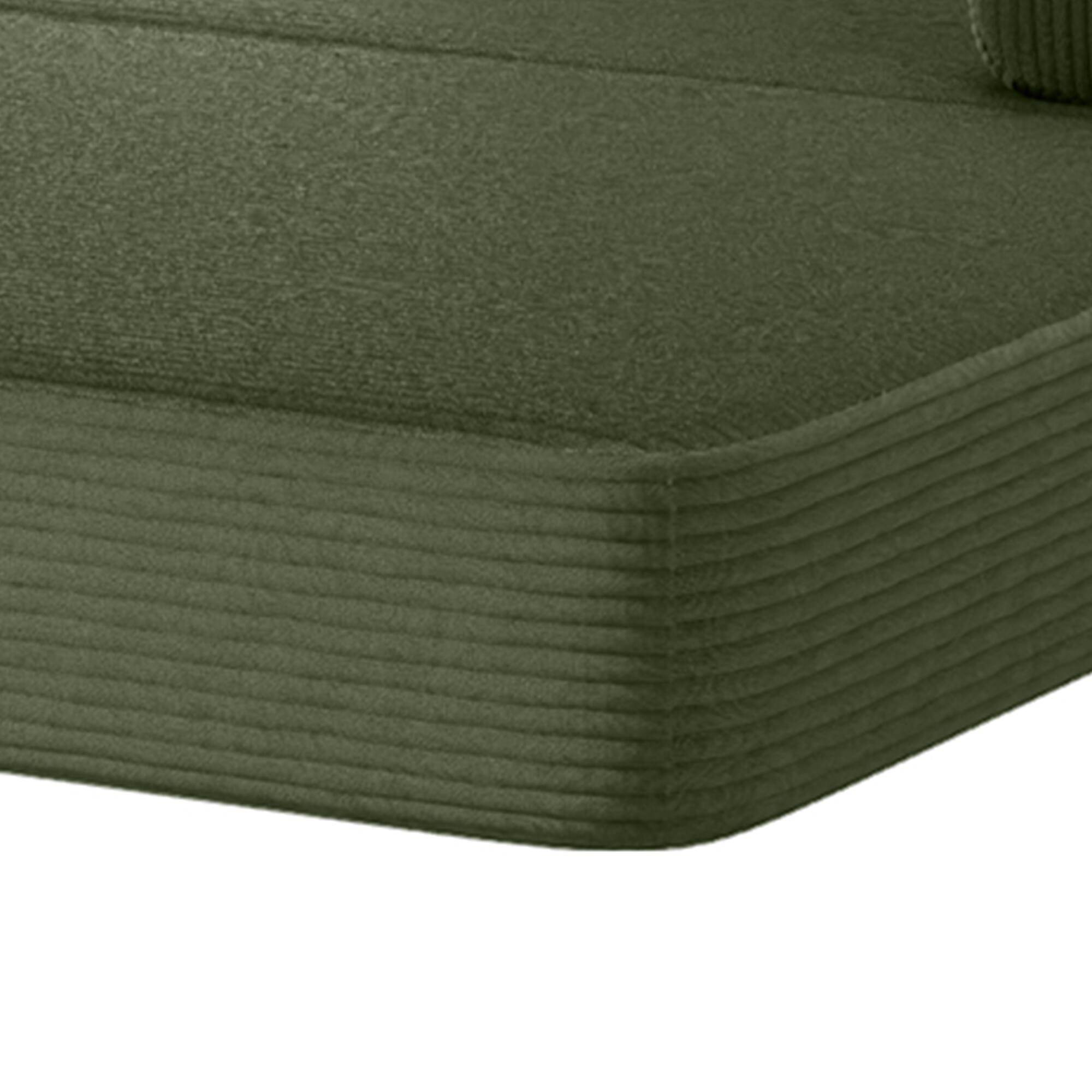 Alt View 5. Vaczon - 79" Modular Convertible Sofa Bed with High-Density Foam and Corduroy Upholstery with Lumbar Pillow Included - Olive Green.