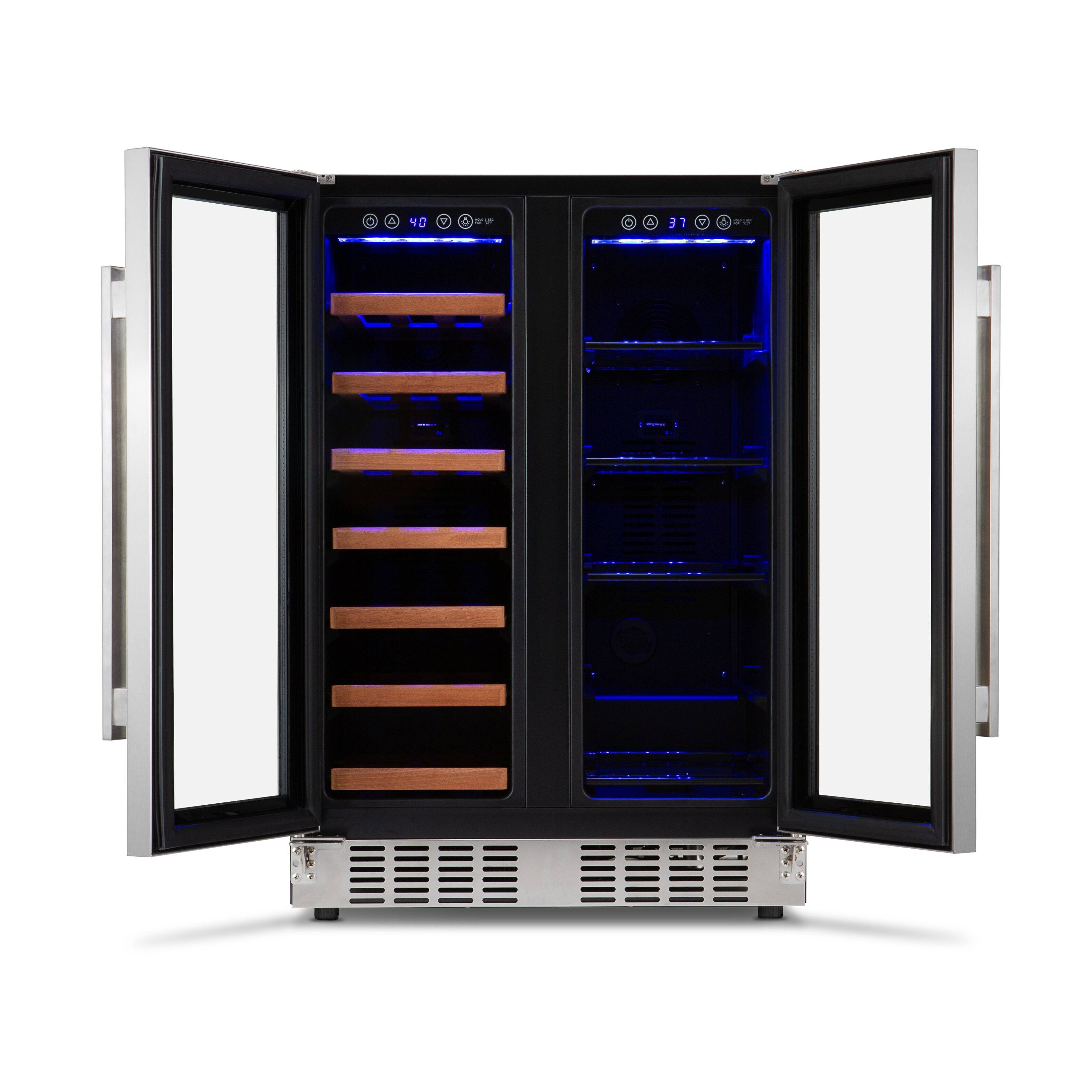 Alt View 5. NewAir - Newair® 24” Stainless Steel Dual-Zone Wine & Beverage Cooler, Built-In or Freestanding - Blue/Warm Amber/Soft White.