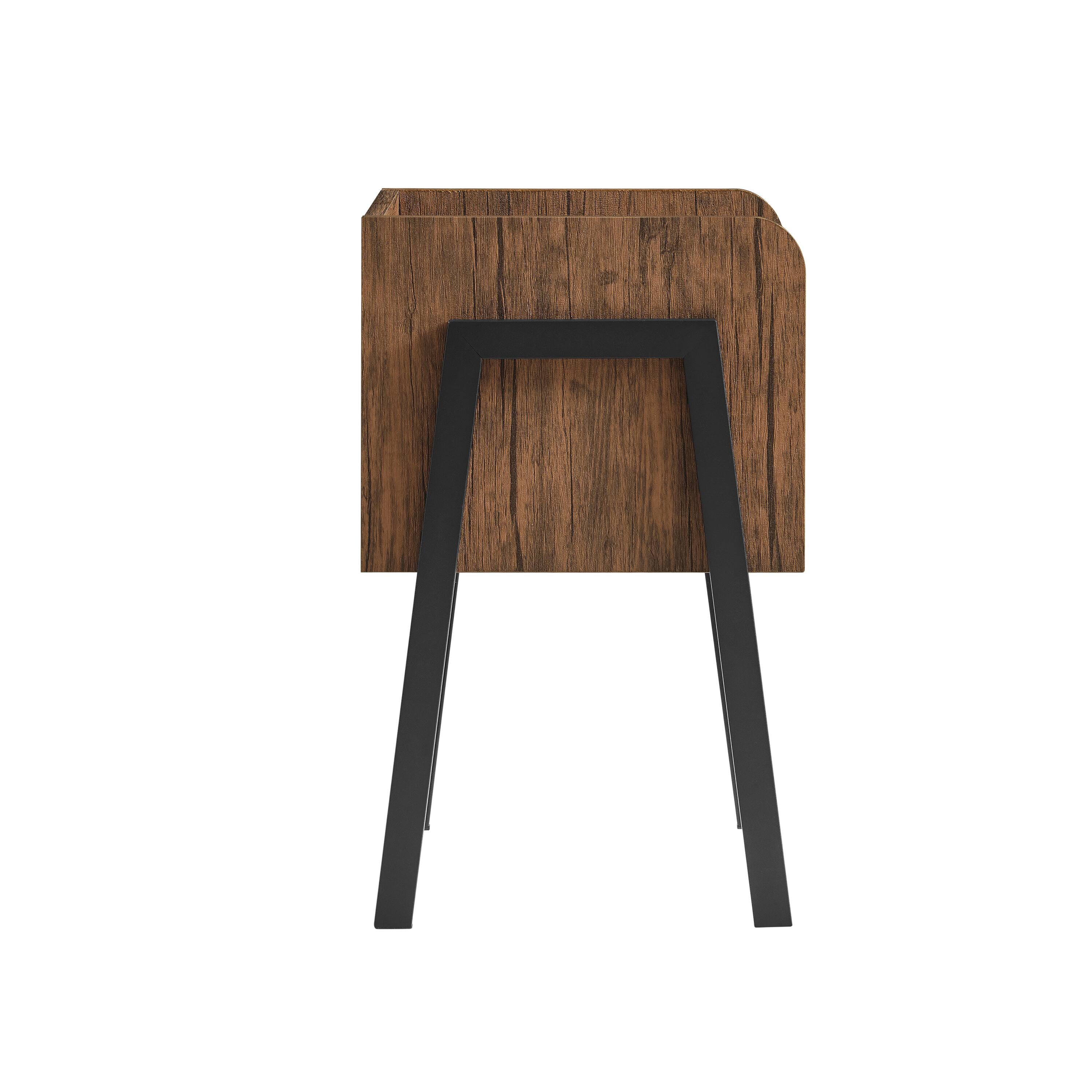 Alt View 10. Danya B - Kazuyo Mid-Century Modern Black Metal Two-Tier End Side Table - Walnut - Walnut, Black.