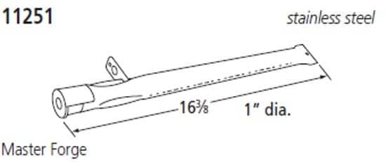Music City Metals - MCM151125111 burner, str pipe, ss, 16.375 x 1; Master
