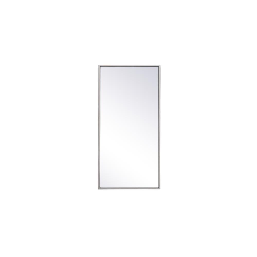 Alt View 5. Elegant Decor - Metal frame rectangle mirror 14x28 inch in silver - Silver.