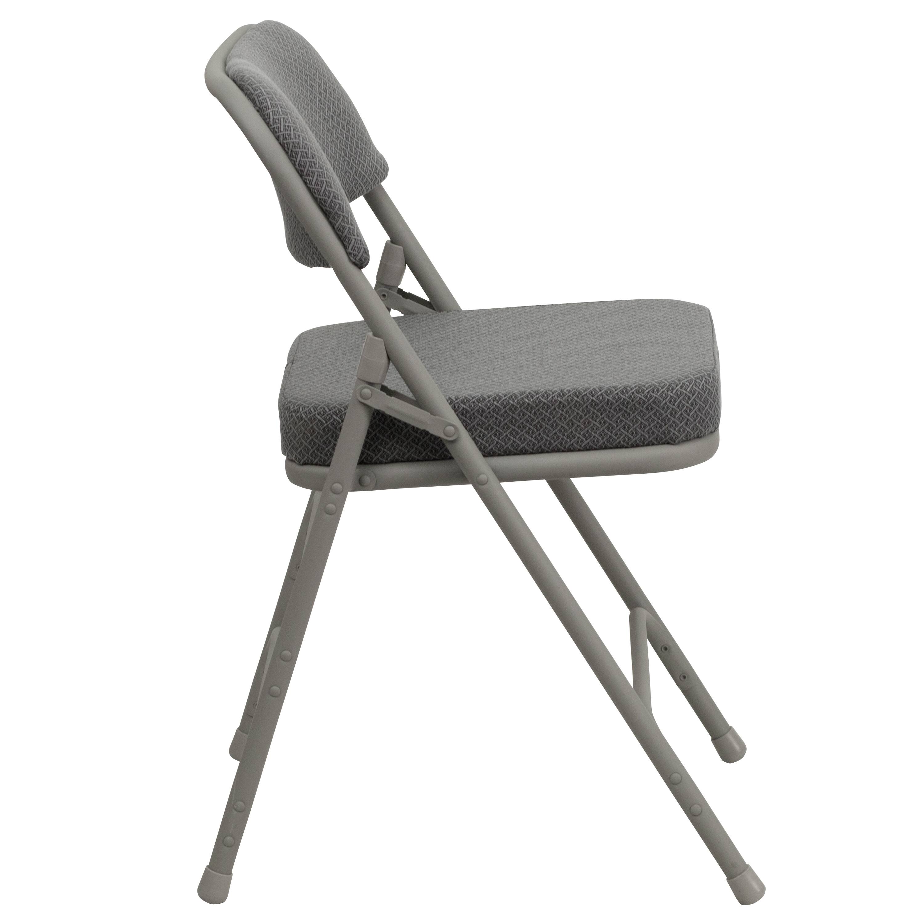 Alt View 6. Emma + Oliver - 4 Pack Home & Office 18.5"W Party Events Padded Metal Folding Chair - Gray Fabric/Gray Frame.