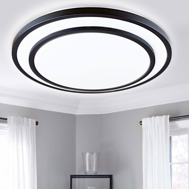 Front. Evolution Clothes - Tri-Color Changeable LED Mounting Ceiling Light - Black.