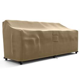 KHOMO GEAR - Heavy-Duty Patio Sofa Cover, Waterproof Outdoor Furniture Protector, Fade & Weather Resistant – 32.5" H x 58" W x 31" - Brown