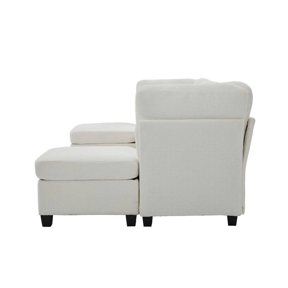 Alt View 10. Resenkos - U-Shaped 6-Seat Sectional, Oversized Modular Design with Chaise and Storage Ottoman, Beige - Beige.