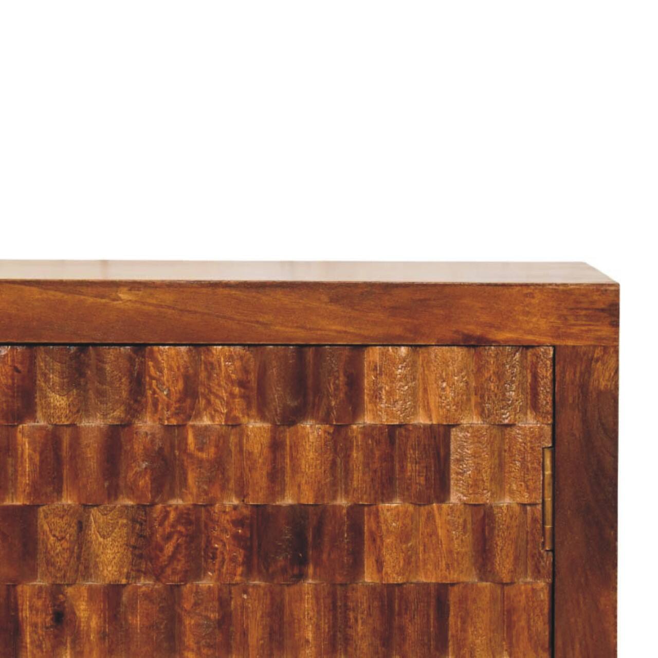 Alt View 1. Artisan Furniture - Artisan Furniture Solid Wood Cadiz Carved Cabinet - Brown.
