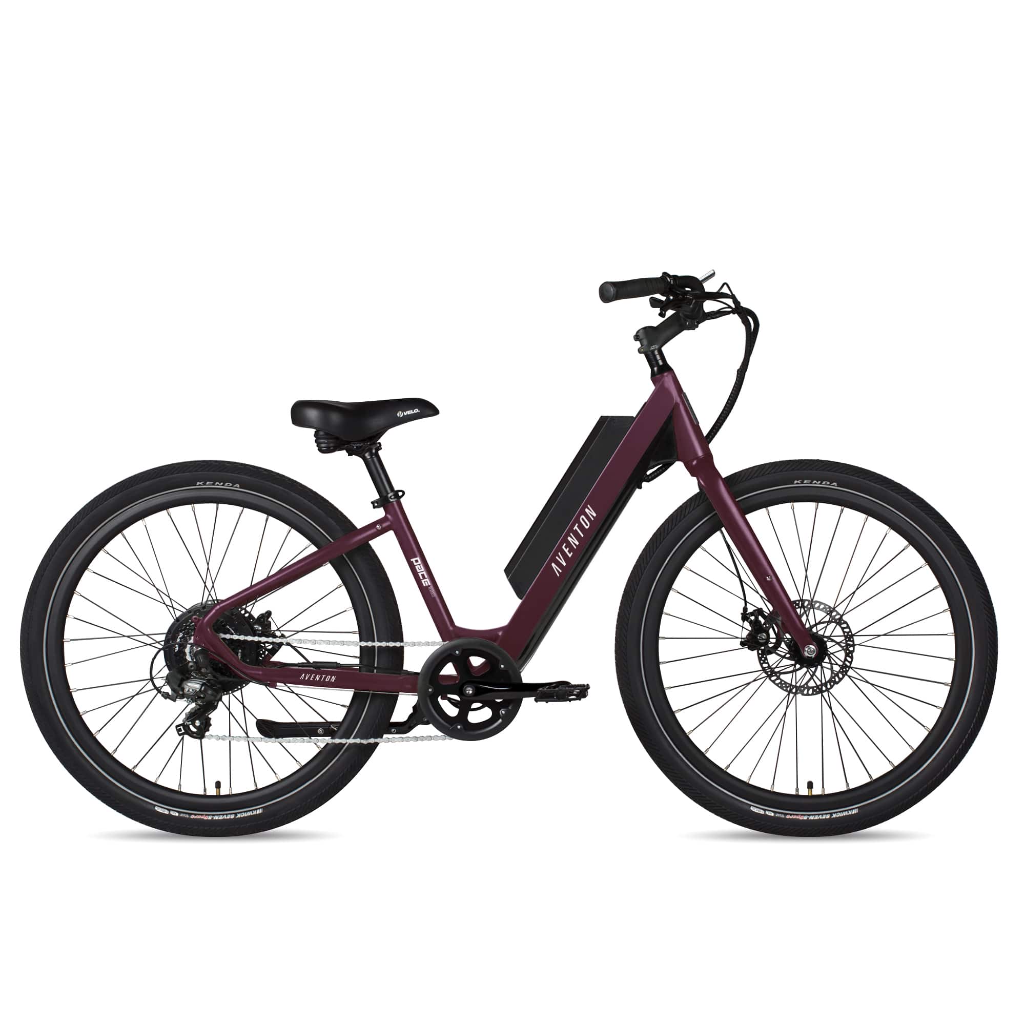 Front. Aventon - The 2021 Pace 350 Step-Through Ebike w/ 40 mile Max Operating Range and 20 MPH Max Speed - Amethyst.
