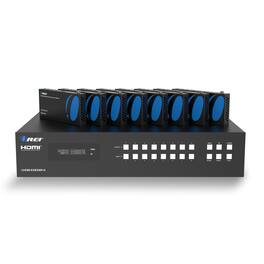 Orei - 4K HDBaseT 8x8 HDMI™ Extender Matrix – 300ft (Cat6) (UHD88-EXB300-K) - Black