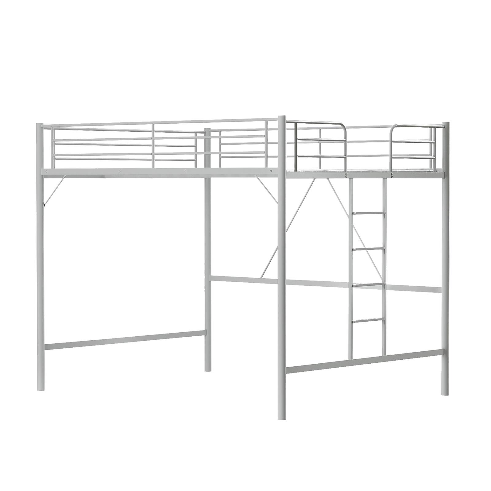 Alt View 1. Winado - 67" Full Size with Flat Ladder Heavy Duty Metal Single Bunk Bed Loft Bed with Safety Guard Rails for Kids Teens Adults - Gray.