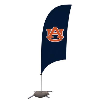 Front. Victory Corps - Auburn Tigers 7.5' Logo Razor Feather Flag with Base - Navy.