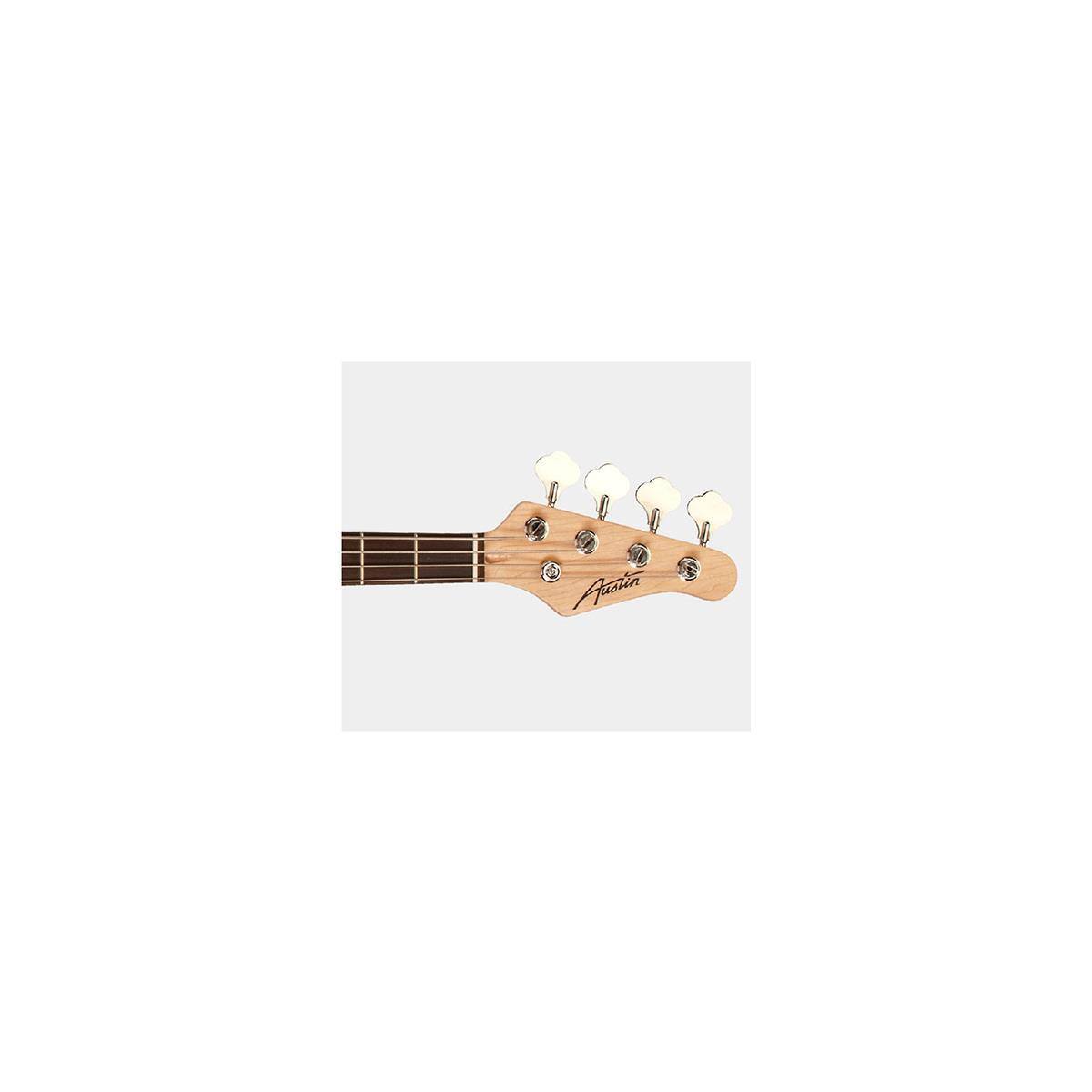 Alt View 2. Austin - Austin APB200 Series Double Cutaway Bass Guitar, Red.