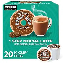 The Original Donut Shop - One Step Mocha Latte Coffee Keurig® K-Cup® Pods, Light Roast, 20/Box (381793)
