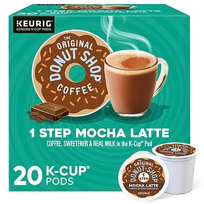 KEURIG GENUINE K-CUP PODS
THE ORIGINAL DONUT SHOP COFFEE
1 STEP MOCHA LATTE
COFFEE, SWEETENER & REAL MILK in the K-Cup Pod
20 K-CUP PODS
ORIGINAL DONUT SHOP MOCHA LATTE
KEURIG