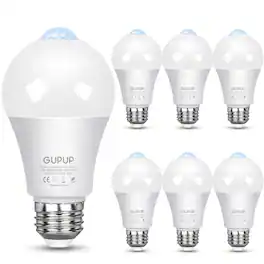 DAYBETTER - 9W A19 Dusk to Dawn Motion Sensor LED Bulb,60-Watt Equivalent,800LM 5000K Daylight E26,Security Light