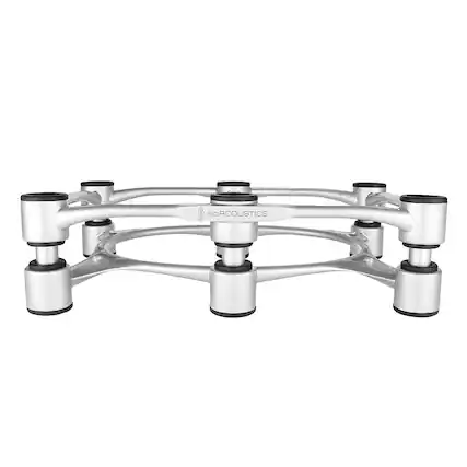 Front. IsoAcoustics - IsoAcoustics Aperta 300 Speaker Isolation Stand - Each - Silver.