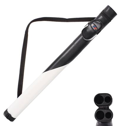 Front. GSE Games & Sports Expert - 1x1 Deluxe Hard Billiard Pool Cue Stick Carrying Case, Billiard Cue Case - Black/White - Black/White.