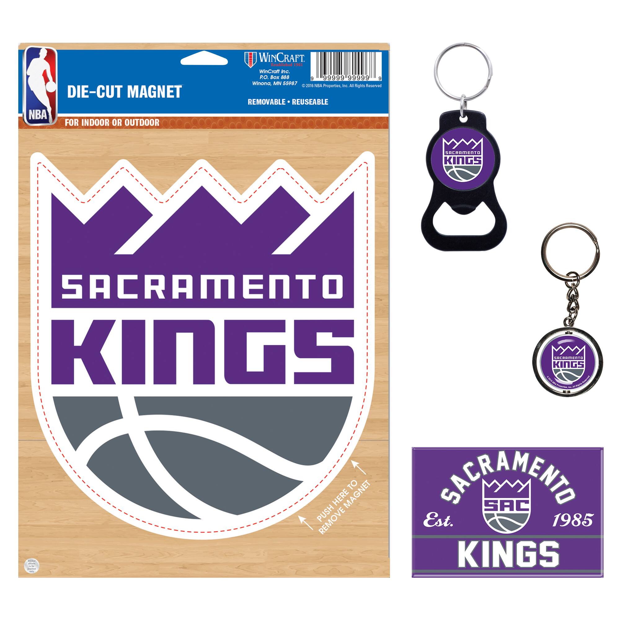 DIE-CUT MAGNET  
FOR INDOOR OR OUTDOOR  
REMOVABLE - REUSABLE  

SACRAMENTO  
KINGS  

PUSH HERE TO REMOVE MAGNET  

SACRAMENTO  
Est. 1985  
KINGS  

WinCraft  
WinCraft Inc.  
Winona, MN 55987  
©2019 WinCraft Inc.  

NBA  

SACRAMENTO  
KINGS  

SACRAMENTO  
Est. 1985  
KINGS
