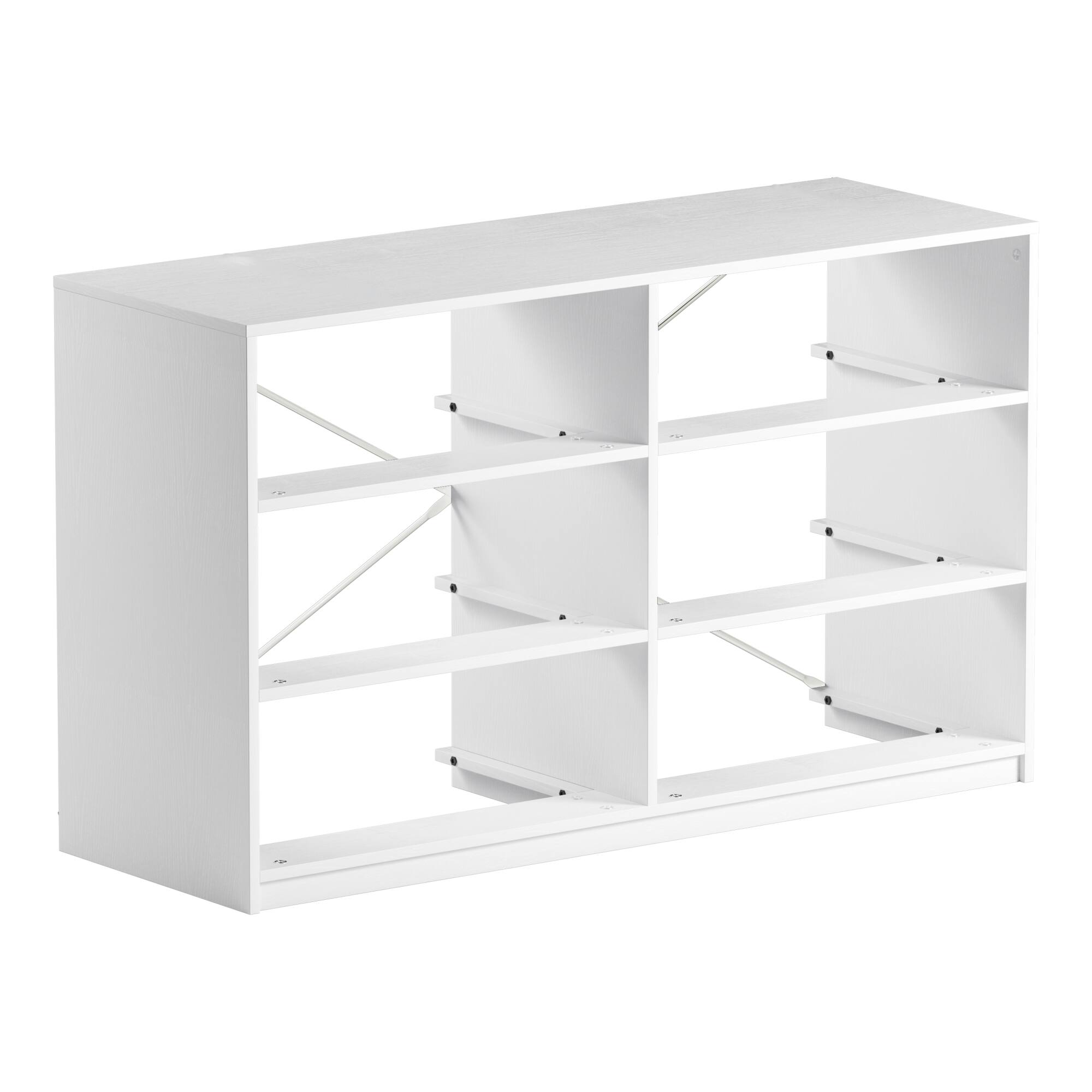 Alt View 7. GOODSILO - Modern 6-Drawer Fabric Dresser with Water-Resistant Wood Top for Bedroom Storage - White.