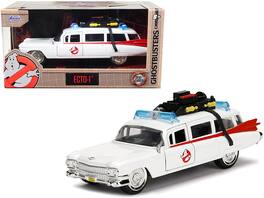 Cadillac Ambulance Ecto-1 from "Ghostbusters" Movie "Hollywood Rides" Series 1/32 Diecast Model Car by Jada - White, Red
