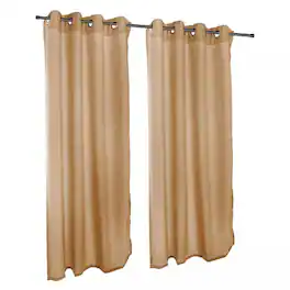 Pawleys Island - Sunbrella Outdoor Gazebo Grommeted Textured Curtain Panel - 50" x 84" Linen/Sesame - linen-sesame
