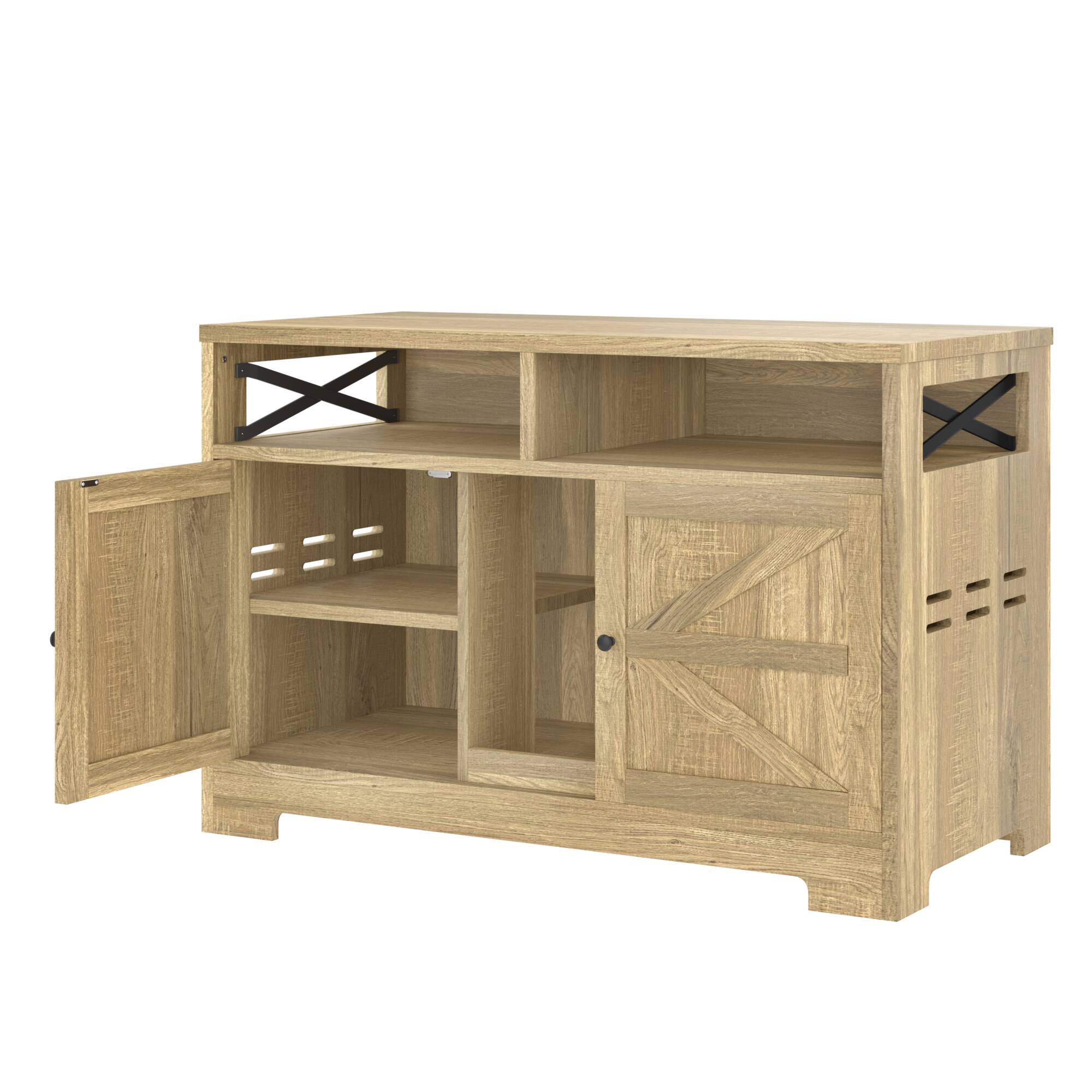 Alt View 9. ELEMENT ACE - Double Hidden Litter Box Furniture Enclosure with Storage Side Table for Multi-Cat Households - Brown.