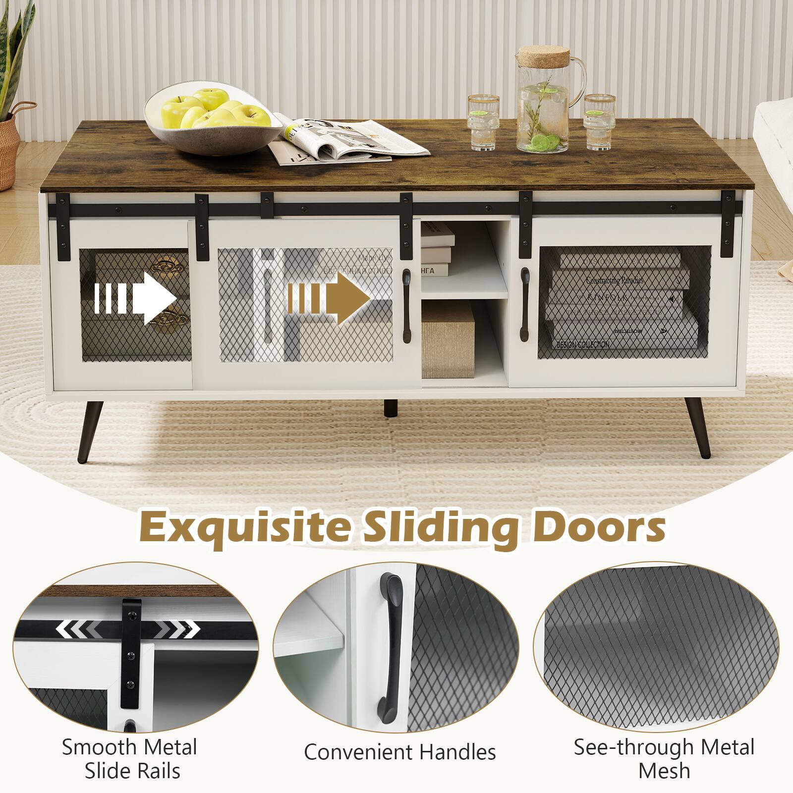 Exquisite Sliding Doors

Smooth Metal Slide Rails
Convenient Handles
See-through Metal Mesh