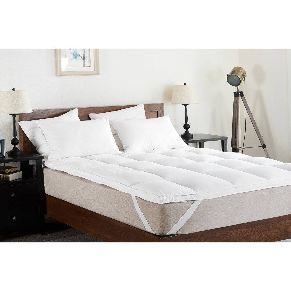 Alt View 6. Cheer Collection - King Mattress Topper – Ultra Plush Pillow Top Bed Topper, Breathable Down Alternative Mattress Pad with Anchor Bands - White.