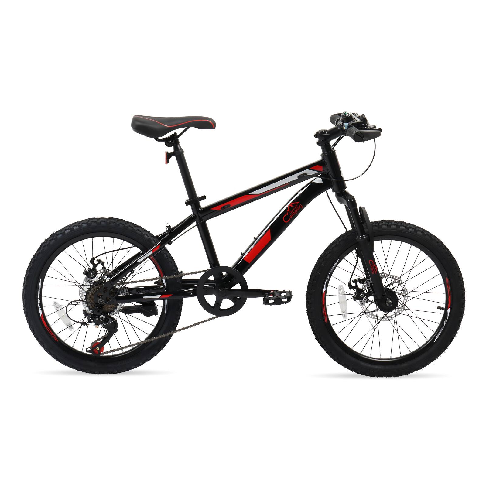 Alt View 2. Winado - 20" Mountain Bike, 7 Speed Bike with Disc Brakes, Black - Black.